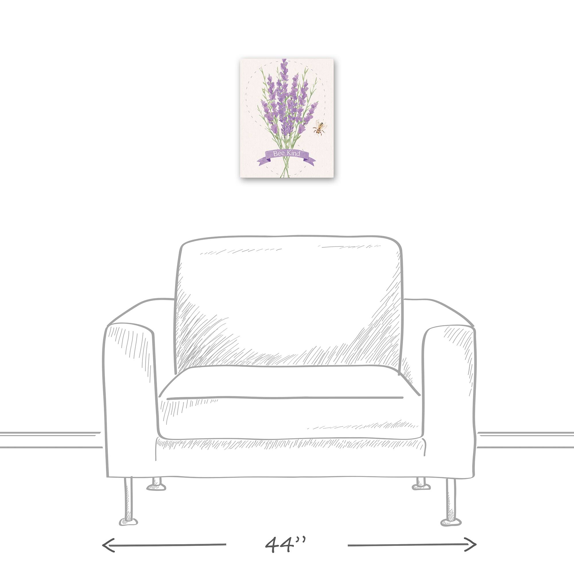 Bee Kind Lavendar 11" x 14" Canvas Wall Art